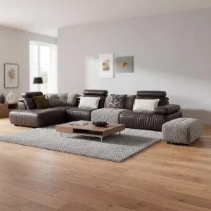 Modern 3-4 Seats Sofa Couch Light Luxury Designer Hotel Living Room Furniture Teddy leather Straight Sofa Set