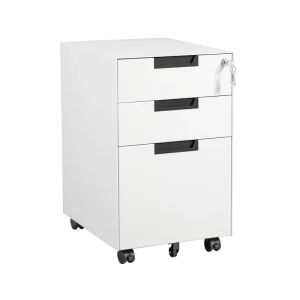 Modern 3 Drawer Mobile File Cabinet with Lock Under Desk Metal Filing Cabinet for Home Office School and Gym Use