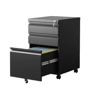 Modern 3 Drawer Mobile Office Furniture Full Rustproof Steel File Cabinet Protection Storage Unit for Living Room Home