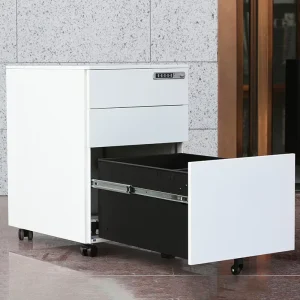 Modern 3 Drawer Mobile Storage Cabinet Freestanding and Movable File Steel Pedestal for Office or Workshop Furniture