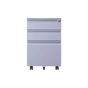 Modern 3-Drawer Steel Storage Cabinets Lockable Mobile Pedestal File Cabinet Wheels for Workshops
