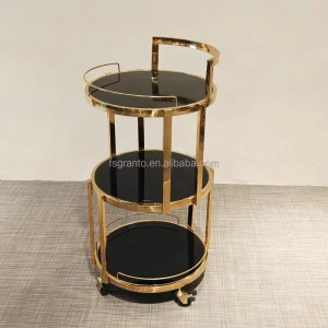 Modern 3 Layer Stainless Steel Home Bar Cart Multifunction Hotel Catering Dessert Restaurant Wedding Party Drink Trolley
