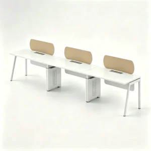 Modern 3 Person Office Workstation Desk E0 Grade MFC Steel Frame Extendable Staff Desk for Team Workspace Designed
