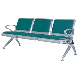 Modern 3 Person Solid Wood Airport Hospital Car Station Waiting Chair Outdoor 4 People Row Chair with PU Material for School Use