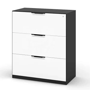 Modern 3 Tier 3 Drawer Steel Lateral File Document Cabinet with Handle Fire and Moisture Proof Metal Drawer Cabinet Storage