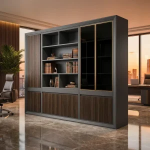 Modern 3.4m Luxury Executive CEO Filing Storage Display Bookshelf Office Furniture Set Eco Friendly Wooden Outdoor Bedroom