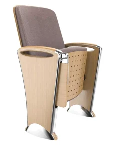 Modern 3D High Density Molded Foam Foldable Ergonomic Eco Friendly Auditorium Chair Durable Aluminum Armrests Theater Furniture