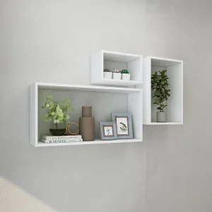 Modern 3pcs Cube Set Wooden Shelves For Home Office Dining Living Room Bedroom Use Rectangle Wooden Furniture
