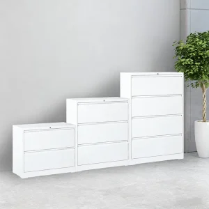 Modern 4 Drawer Extendable Metal Lateral Filing Cabinet for Office Home Hotel Gym Hospital