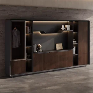 Modern 4-Drawer File Cabinet Multi-Function Wooden Desk with Storage for Office Home Warehouse Workshop Hotel Use