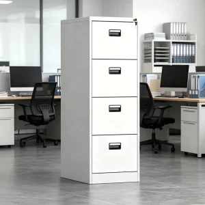 Modern 4 Drawer Steel Filing Cabinet Key Lock Durable Foldable Adjustable Eco Friendly Home Office Storage Solution