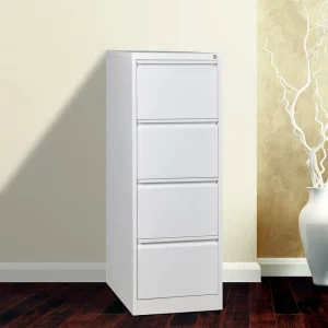 Modern 4 Drawer Steel Filing Cabinet for Home Office School Workshop Gym Durable Metal Storage with Lockable Drawers