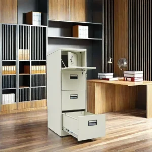 Modern 4 Drawer Steel Filing Cabinet for Office Kitchen Outdoor School Gym and Workshop Hospital Use Vertical File Storage