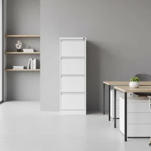 Modern 4 Drawer Vertical Iron Filing Cabinet Wood Panel Style for Home Office & School Documents & Folders Storage