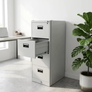 Modern 4 Drawer Vertical Office Steel Filing Cabinet School Use Metal File Storage Cabinet with Safe Locking Bar