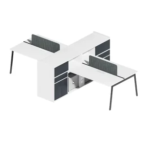Modern 4-Person Convertible Office Workstation Desks Commercial Staff Computer Cubicle Furniture Made of MFC for Hospitals