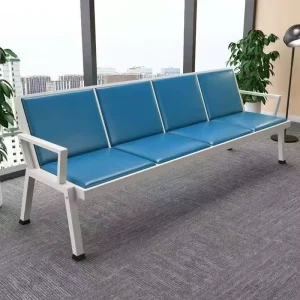 Modern 4 Seat Metal and Leather Office Reception Public Airport Hospital Waiting Room Chairs