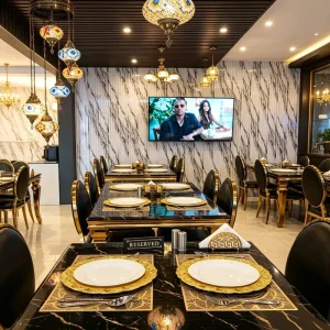 Modern 4 Seater Caf Dining Table Chairs Set for Restaurant Coffee Shop Hotel Mall Stainless Steel Frame Durable Commercial