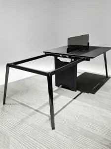 Modern 4 Seater Conference Desk for Meeting Rooms Hotels Durable Metal Frame Spacious Comfortable Workstation