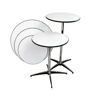Modern 42” Height Plywood Top White Round Bar Cocktail Table for Home Bar Use Adjustable Height Durable