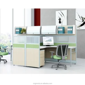 Modern 45mm White Aluminum Frame Privacy Office Workstation Custom Cubicle Partition Desk Cable Management Sound Workshop School