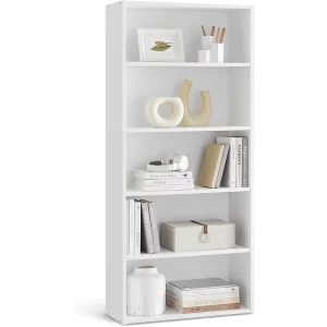 Modern 5 Tier Bookshelf Display Rack Iron Furniture for Home Office Living Room Bedroom Library Floor Standing Storage