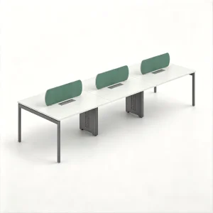 Modern 6 Person Office Workstation Desk with E0 Grade MFC Tabletop Powder Coated Steel Frame for Office Staff