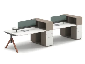 Modern 6 Seater Modular Extendable Commercial Office Desk Open Space Coworking Workstation Wooden Furniture for Office Staff