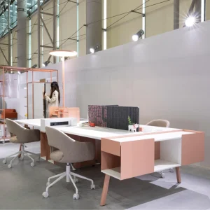 Modern 6 Seater Modular Office Desk Open Space Coworking Workstation Wooden Workplace Furniture for Office Staff