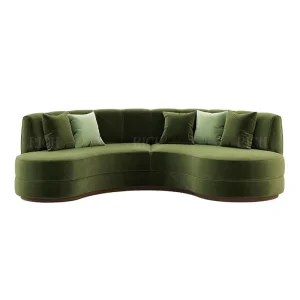 Modern 6 seater Curve Velvet Moon Sofa Curved Semi Circle Sofa for Villa Apartment Living Room Hotel Office Salon Lobby Waiting