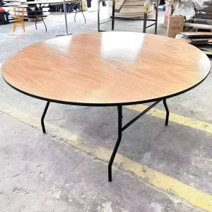 Modern 72” (6ft) 60” (5ft) Round Plywood Banquet Folding Table for Dining Outdoor Hotel Use Party Wedding Rental Events