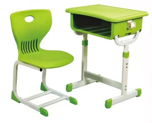Modern ABS Green Color Adjustable Height Children Tables Set School Kids Furniture