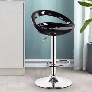 Modern ABS Plastic Bar Stool High Chair Adjustable Swivel Bar Chair with Footrest