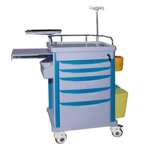 Modern ABS Plastic Hospital Trolley Mobile Medical Cart Aluminum Alloy IV Pole Anti Collision Mute Caster Brakes Factory