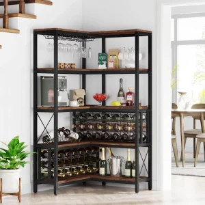 Modern Accent Wooden Home Bar Liquor Cabinet Display for Living Room Furniture