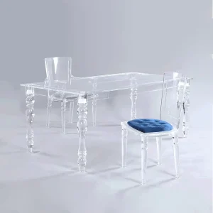 Modern Acrylic Wedding Dining Table with Stainless Steel Frame and Tempered Glass Top for Hotel Restaurant Banquet Home Use