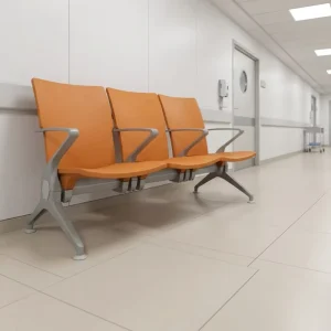 Modern Adjustable Comfortable Metallic Commercial Waiting Chairs for Airports Hospitals Schools Charging Devices Carried