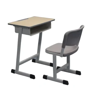 Modern Adjustable Dark Gray Kids Study Table and Chair for Home Office Living Room or Hotel Use