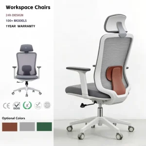 Modern Adjustable Ergonomic Lumbar Support Revolving Office Chair Breathable Mesh Stainless Steel Frame Bedroom Home