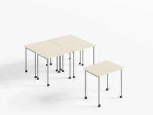 Modern Adjustable Extendable Training Table Eco Friendly E0 MFC Wood Frame Powder Coated Top German Relief Texture Finish Silent
