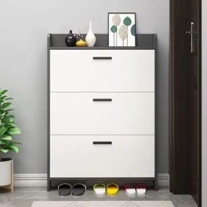 Modern Adjustable Fashion Design Narrow Shoe Rack Cabinet with Sliding Door
