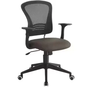 Modern Adjustable Height Executive Conference Staff Chair Fabric Mesh Swivel Stainless Steel Base Manual Office Chair