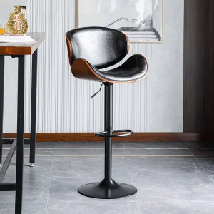 Modern Adjustable Height Industrial Metal Bar Stool with Eco Friendly Design for Living Room Bedroom Use