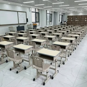 Modern Adjustable Height School Furniture Classroom Desk and Chair Set for Students Educational Furniture