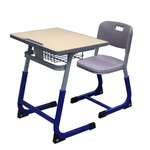 Modern Adjustable Metal Student Desk and Chair Set for School Classrooms