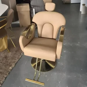 Modern Adjustable Reclining Salon Male Barber Seat Chair Set for Hair Salon Metal Beauty Salon Furniture