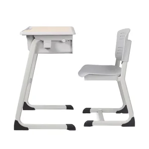 Modern Adjustable Single Seater School Desk and Chair Set with Comfortable Seat for Home Office and Study