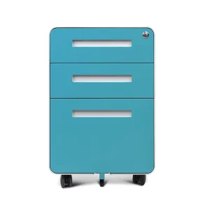 Modern Adjustable Steel File Cabinet Three Drawers Mobile for Living Room Storage Solution and Office Organization Use