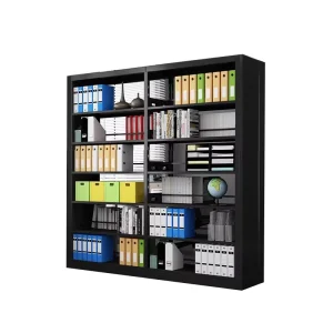 Modern Adjustable Steel and Wooden Bookshelf for School Libraries Living Room Furniture with Wall Storage Racks