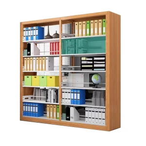 Modern Adjustable Steel and Wooden Bookshelf for School Libraries Living Room Furniture with Wall Storage Racks Metal Material